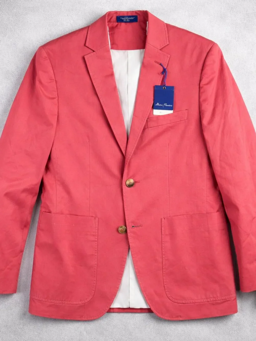 Alan Flusser Emerson Blazer 38R Coral Pink Cotton NWT Sport Coat Classic